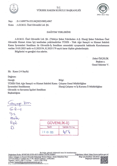 Türkiye Şeker Fabrikaları A.Ş. Elazığ Şeker Fabrikası Toplu İş Sözleşmesi İmzalandı