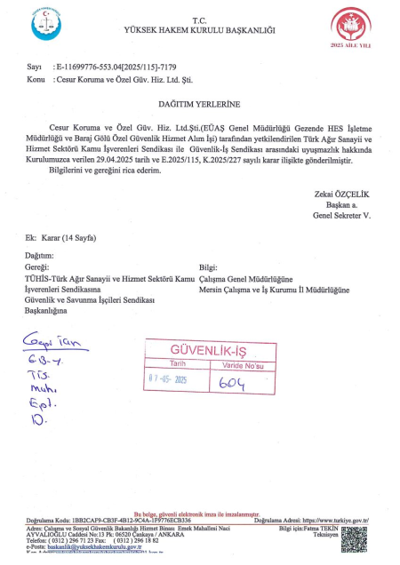 EÜAŞ Genel Müdürlüğü Gezende HES İşletme Müdürlüğü ve Baraj Gölü Toplu İş Sözleşmesi İmzalandı