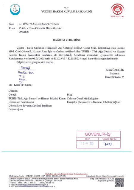 EÜAŞ Genel Müdürlüğü Gökçekaya HES İşletme Müdürlüğü Toplu İş Sözleşmesi İmzalandı